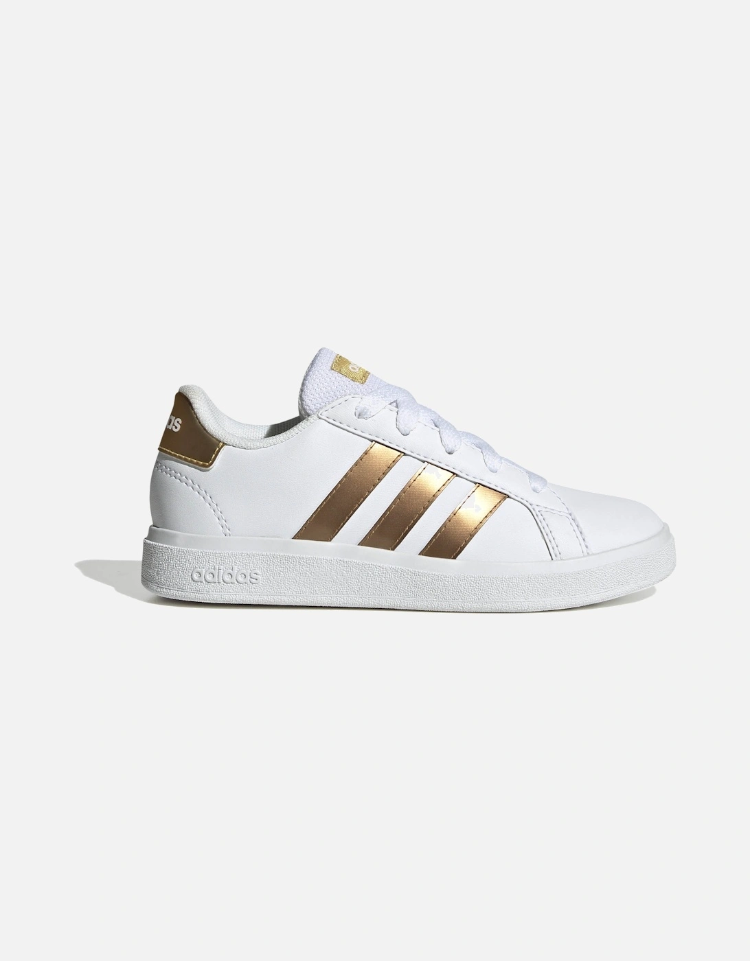 Youths Grand Court 2.0 Lifestyle Tennis Trainers (White/Gold), 9 of 8