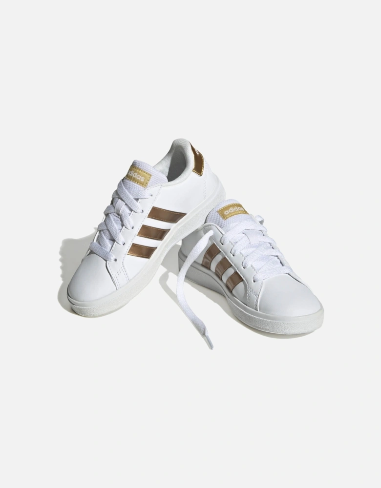 Youths Grand Court 2.0 Lifestyle Tennis Trainers (White/Gold)