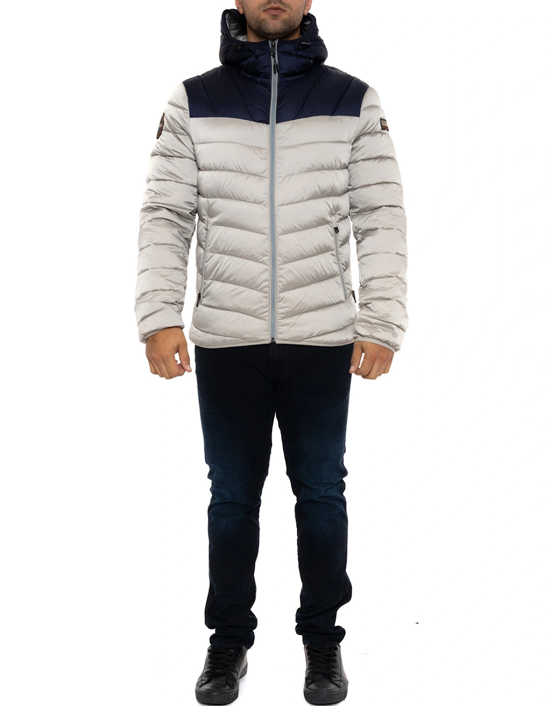 Mens Aerons CB H3 Puffer Coat (Grey/Navy)