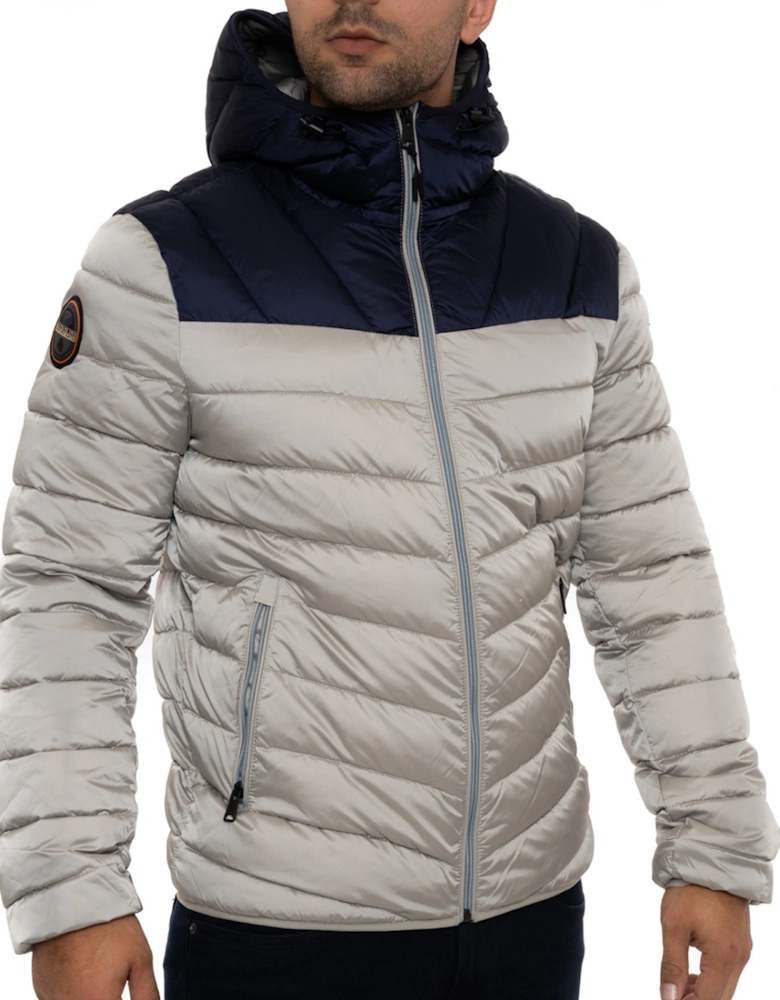 Mens Aerons CB H3 Puffer Coat (Grey/Navy)