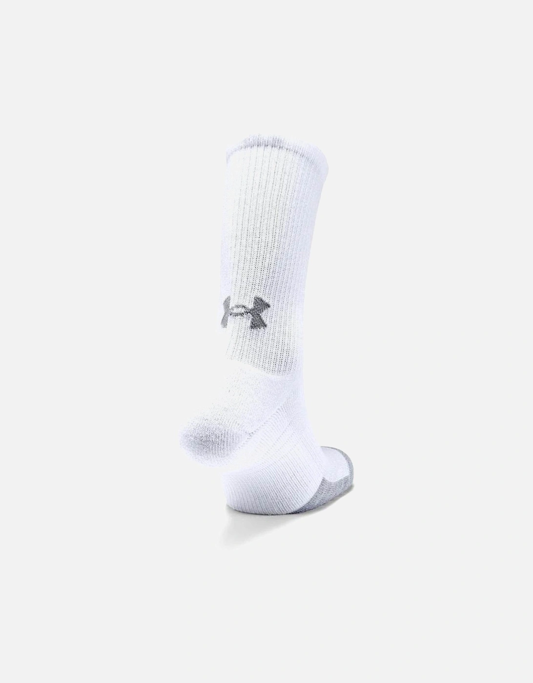 Mens Heat Gear 3 Pack Crew Socks (White)