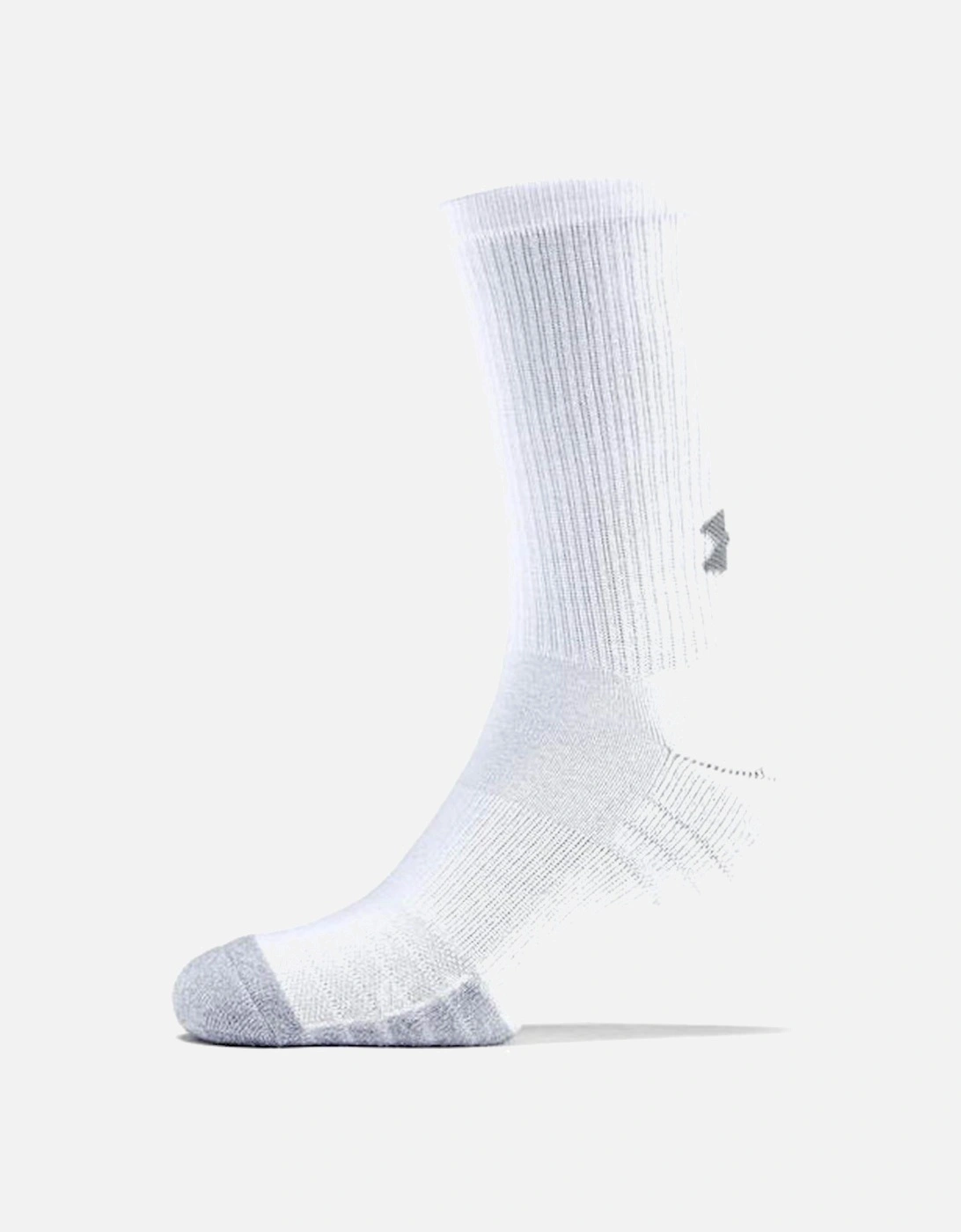 Mens Heat Gear 3 Pack Crew Socks (White)