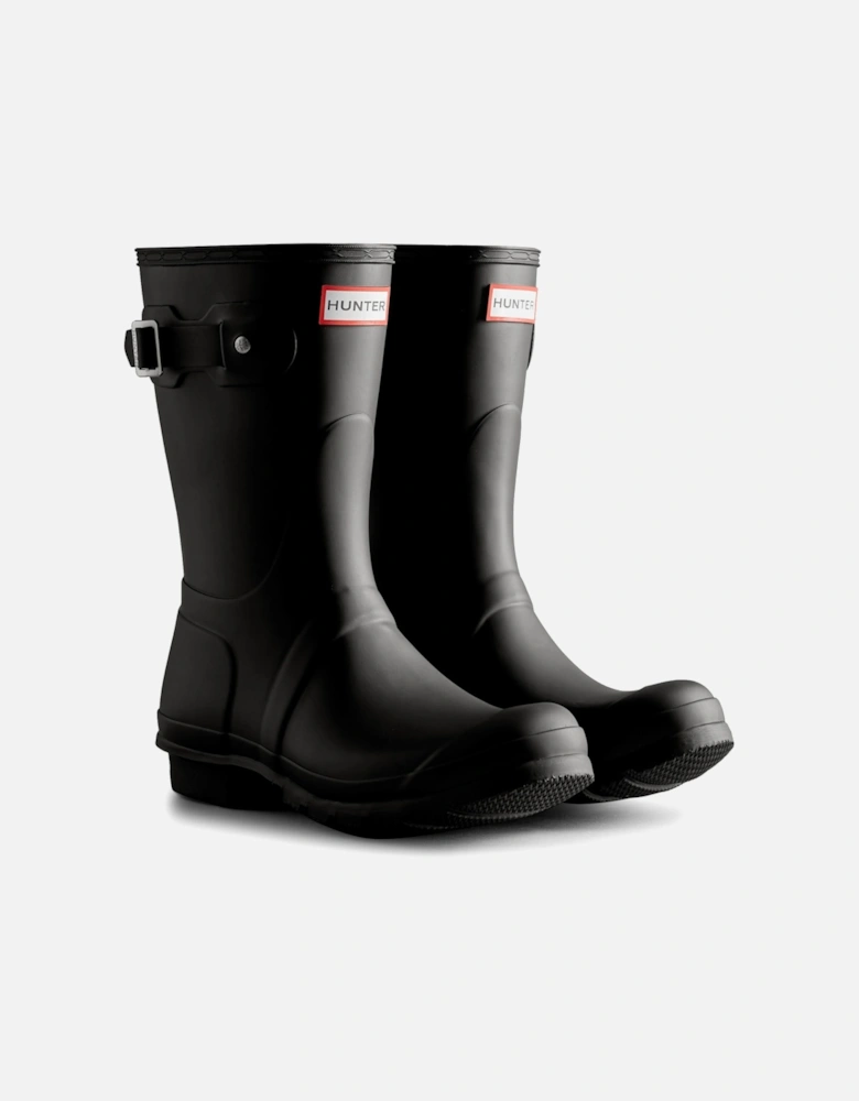 Womens Tri Colour Logo Backstrap Short Wellington Boots (Black)