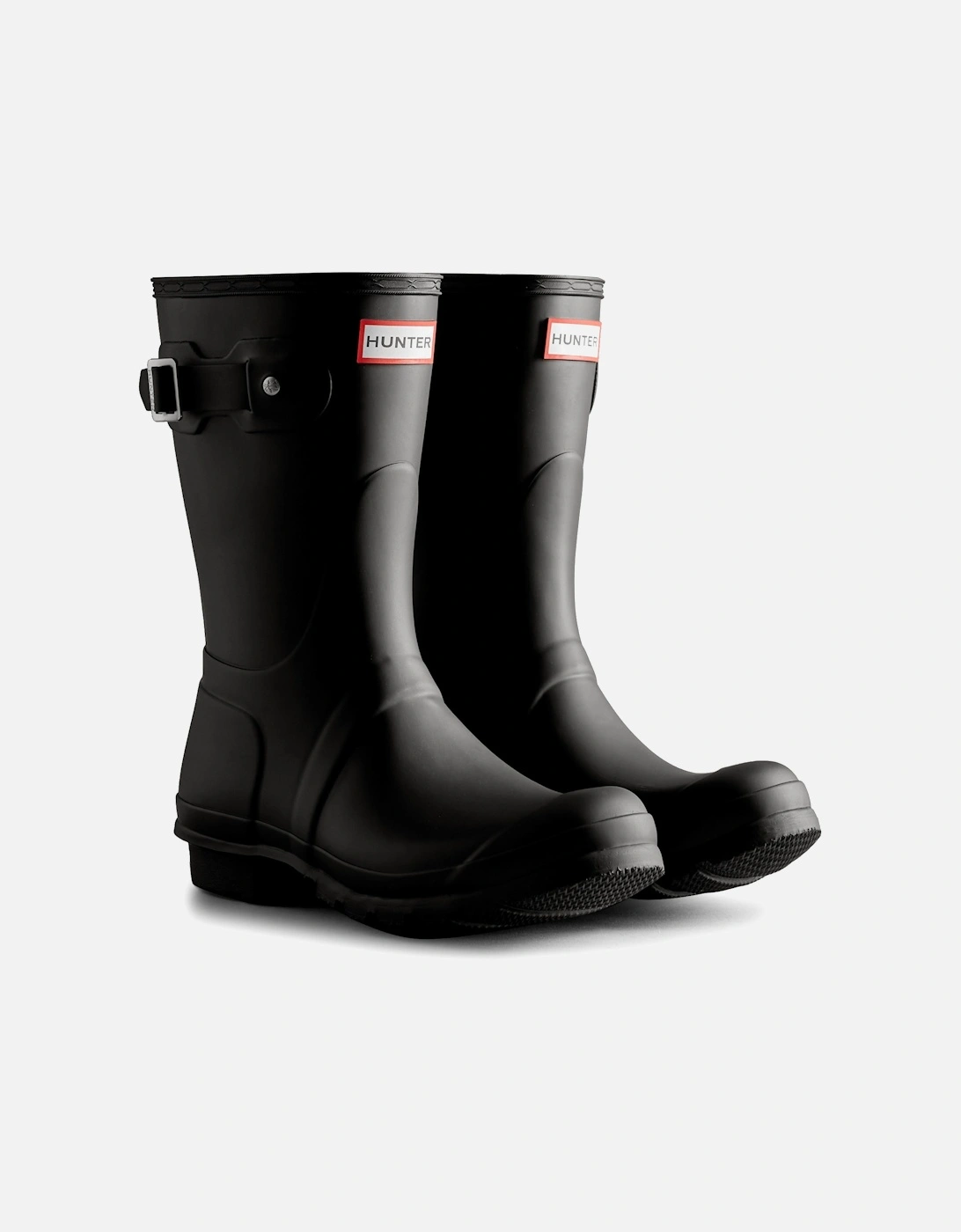 Womens Tri Colour Logo Backstrap Short Wellington Boots (Black), 5 of 4