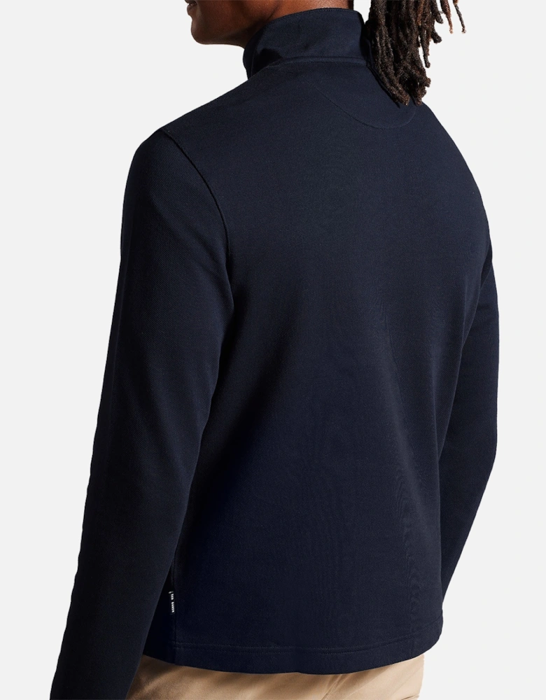 Mens Gazine Textured Half Zip Sweatshirt (Navy)