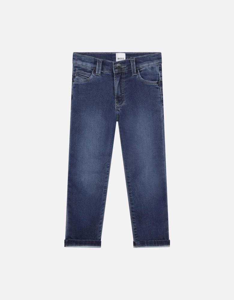 Juniors Adjustable Slim Fit Denim Jeans (Blue)