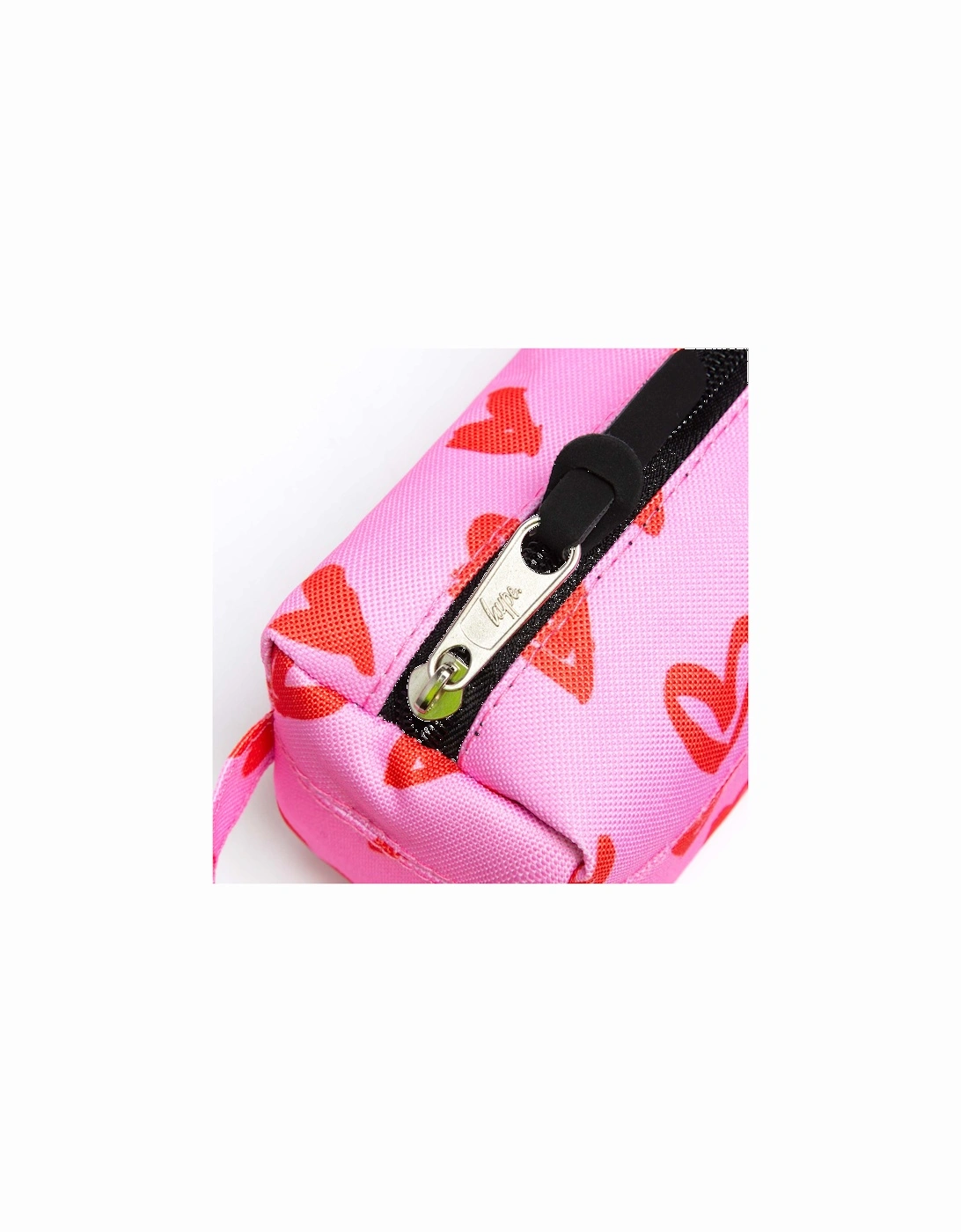 Red Hearts Pattern Pencil Case (Pink)