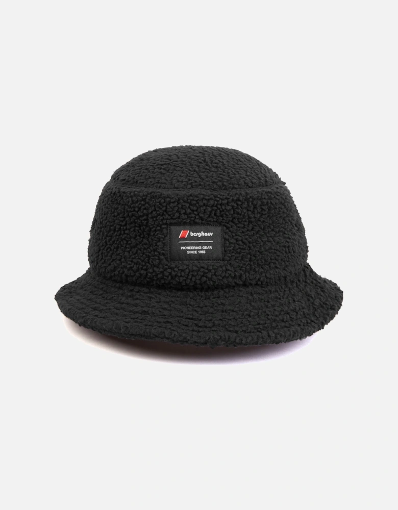 Mens Shearling Fleece Bucket Hat (Black)