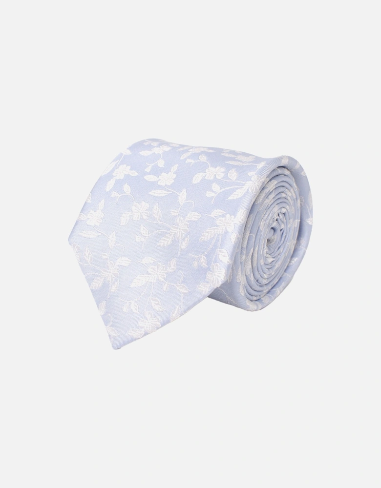 Mens Brice Woven Silk Floral Tie (Sky Blue)