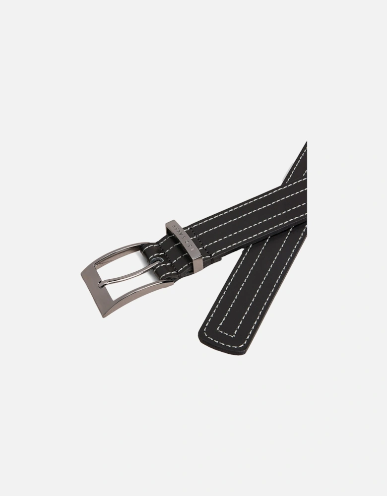 Mens Bosmat Stitch Detail Belt (Black)