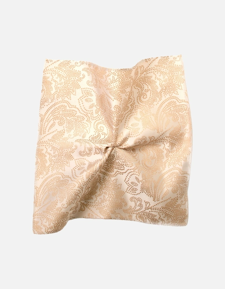 Mens Silk Pocket Square Handkerchief (Beige)