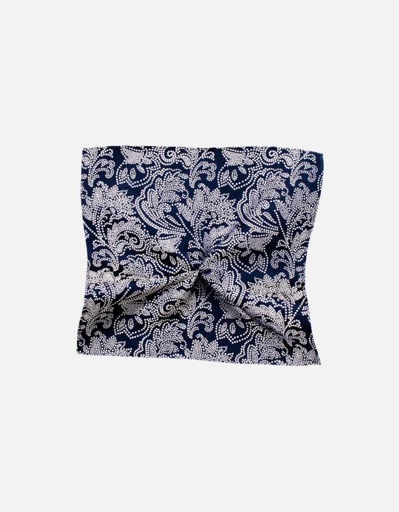 Mens Silk Pocket Square Handkerchief (Navy)
