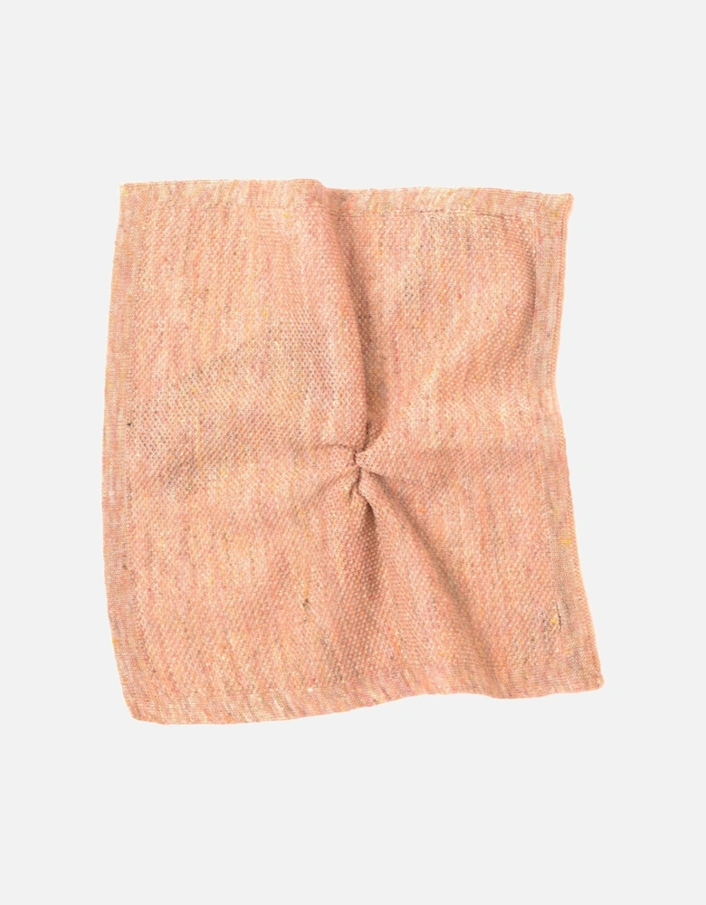 Mens Base Knitted Linen Handkerchief (Light Brown)