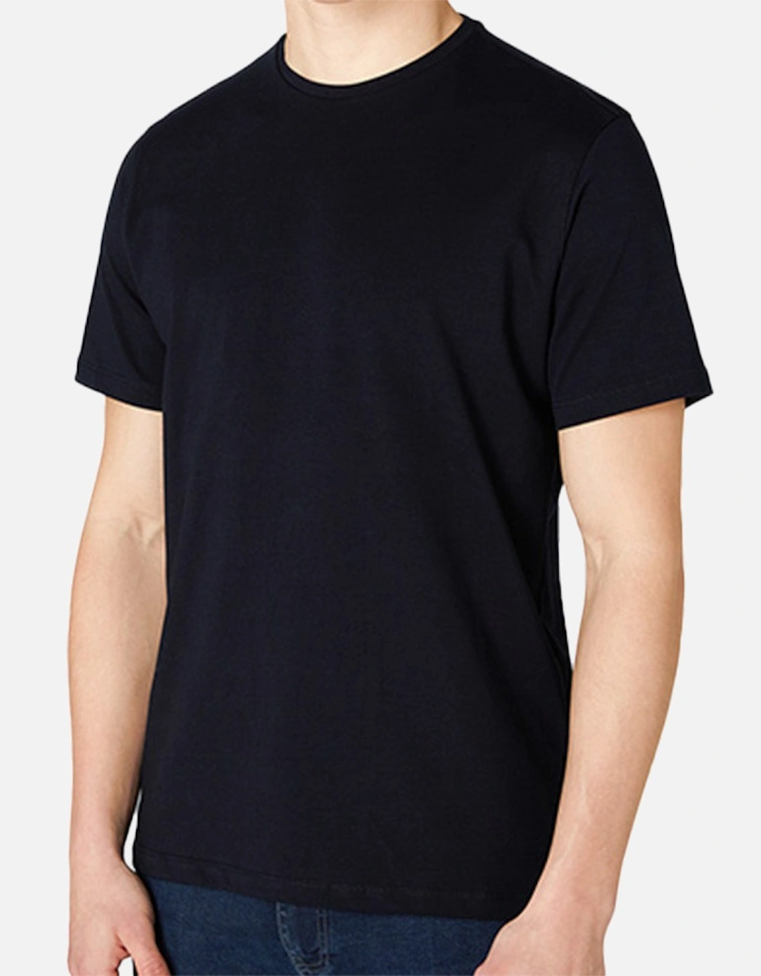 Mens Plain Tapered Fit T-Shirt (Navy)