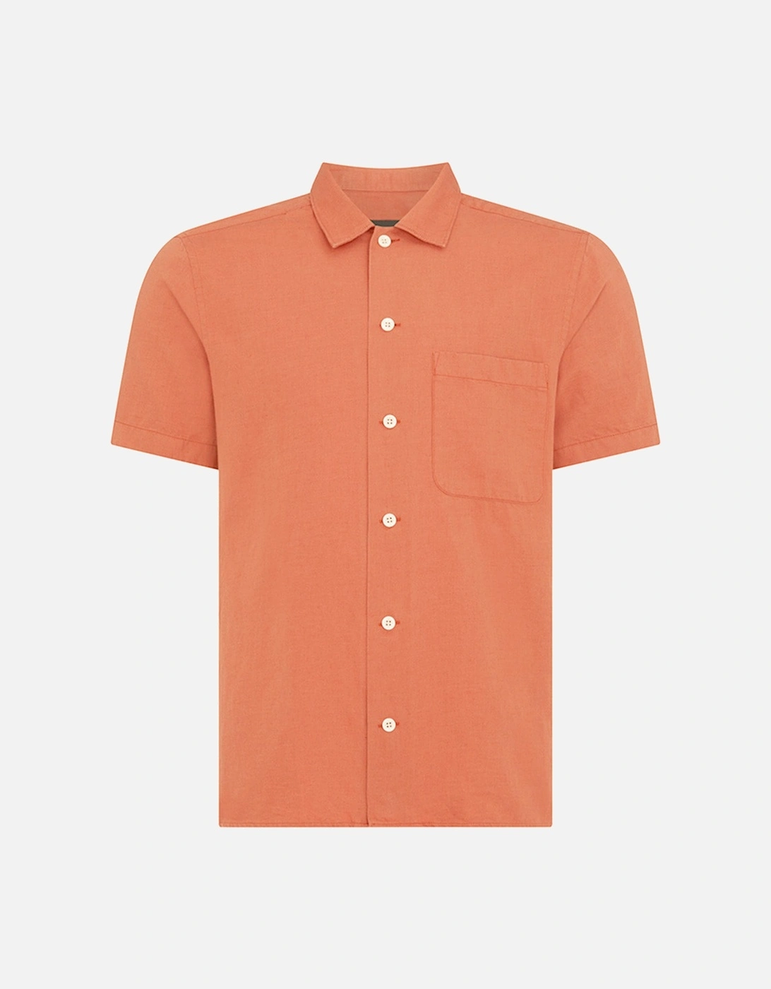 Mens Tapered Fit Short Sleeve Shirt (Terracotta), 7 of 6