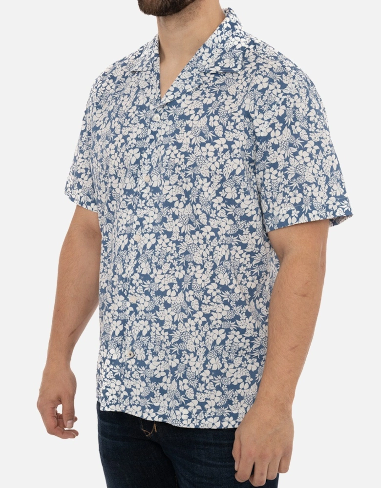 Joop Mens Hanes S/S Flower Print Shirt (Blue)