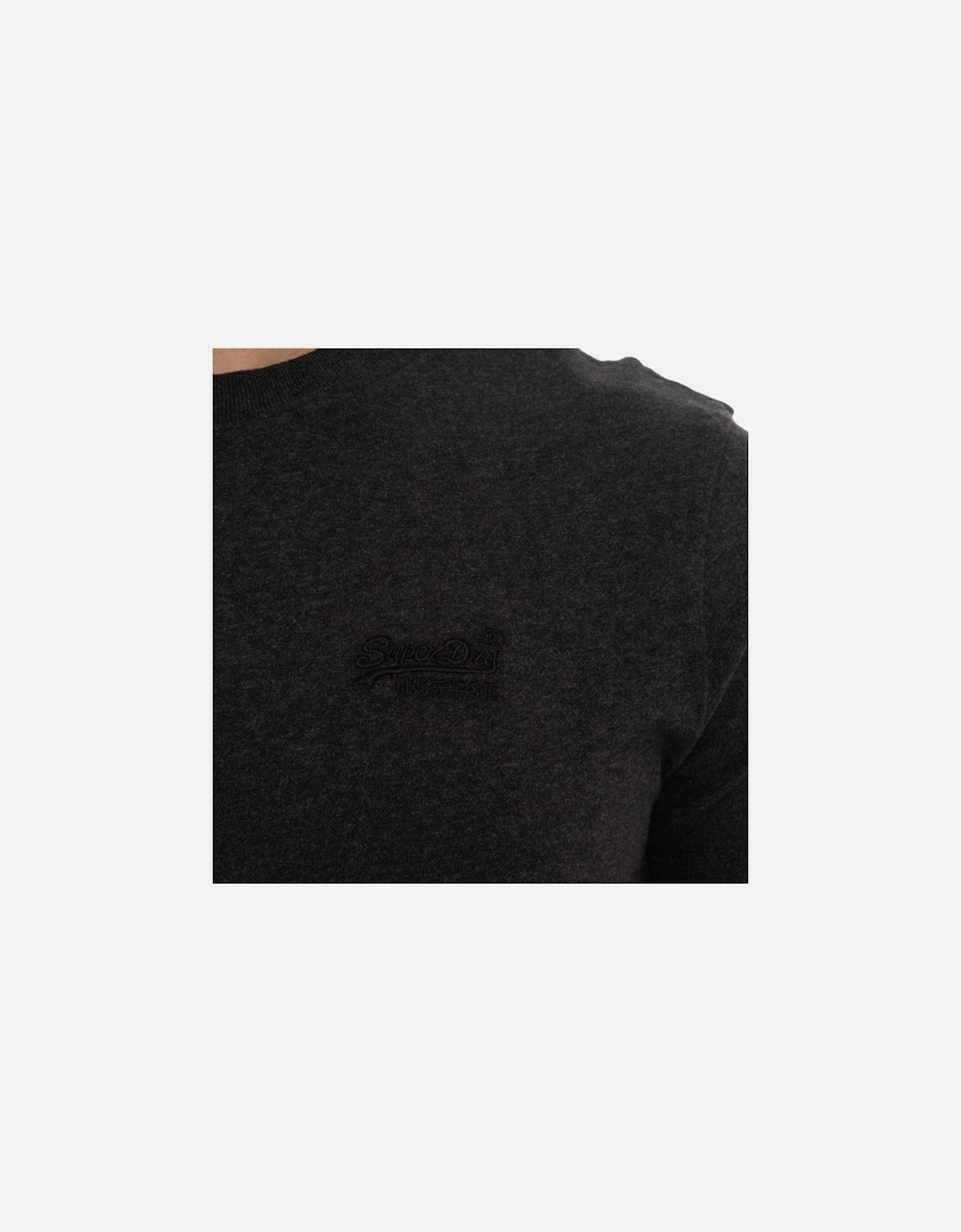 Mens Vintage Embroidered Logo T-Shirt (Black)