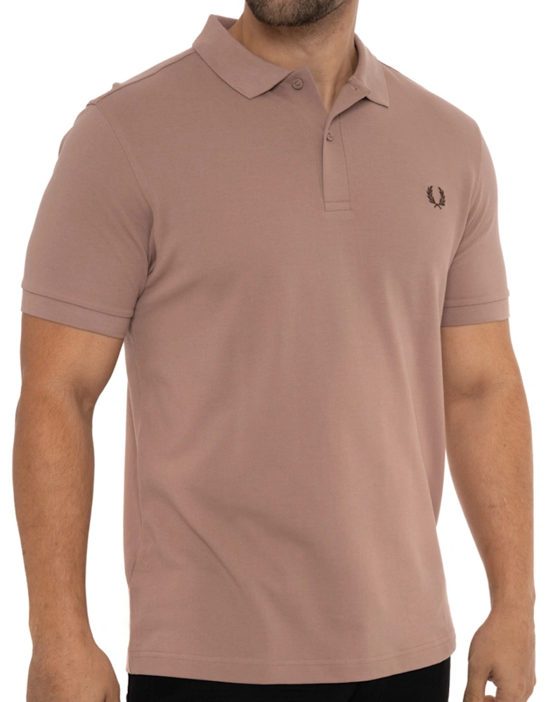 Mens Plain Polo Shirt (Dark Pink)
