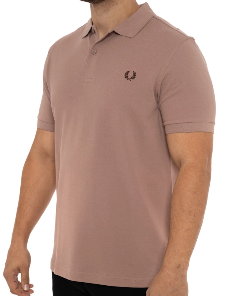 Mens Plain Polo Shirt (Dark Pink)