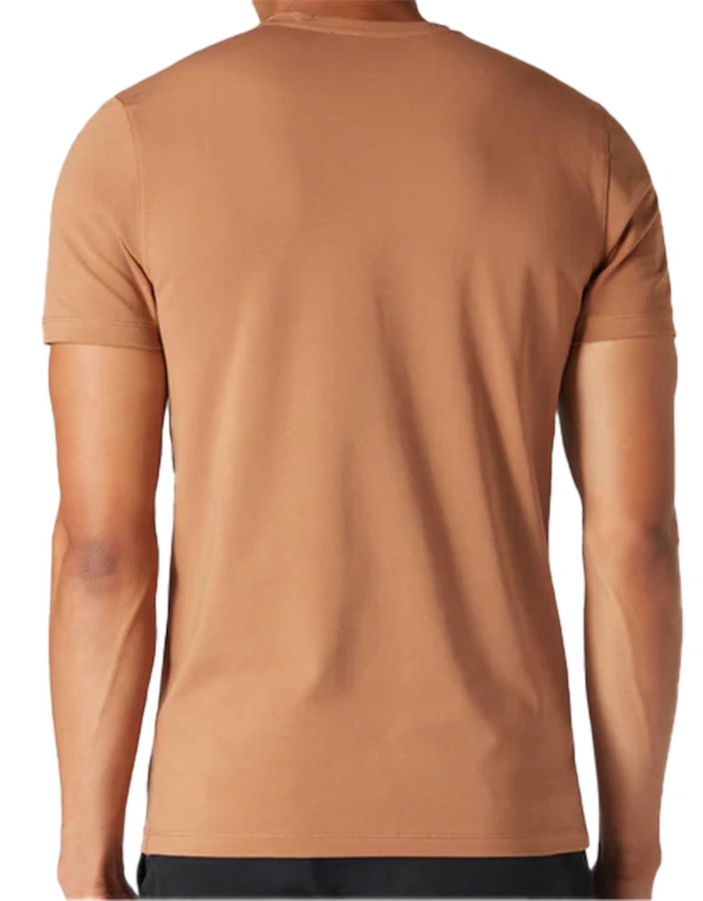 Mens Plain Tapered Fit T-Shirt (Camel Brown)