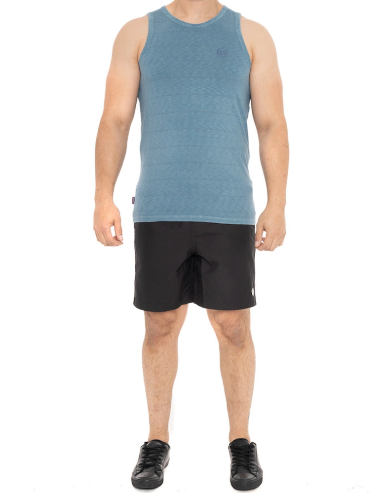 Mens Vintage Texture Tank Top (Blue)