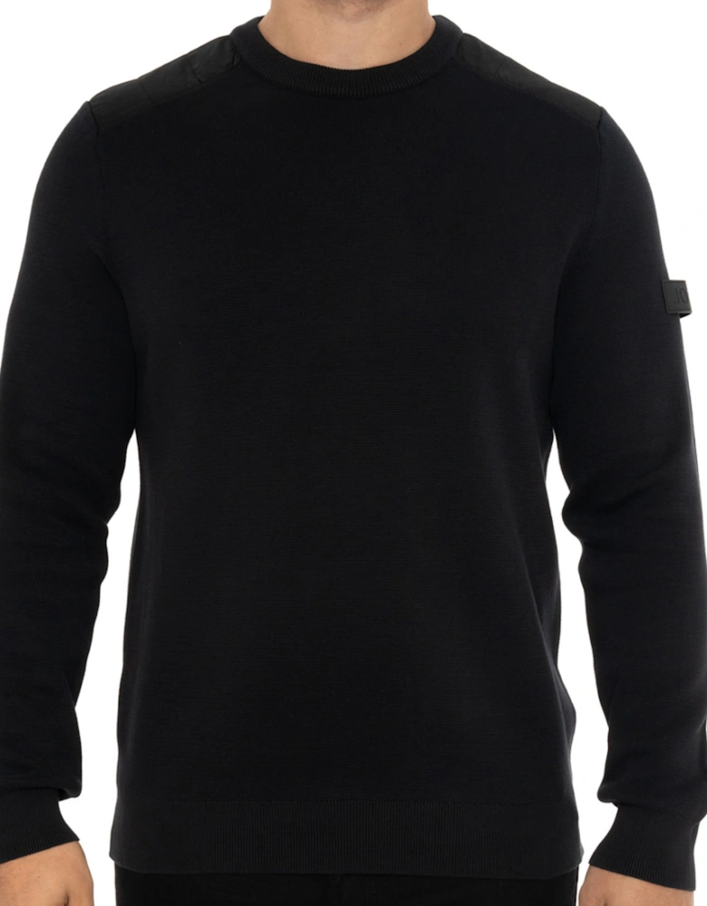 Joop Mens Harryo Shoulder Trim Crew Knit Sweatshirt (Black)