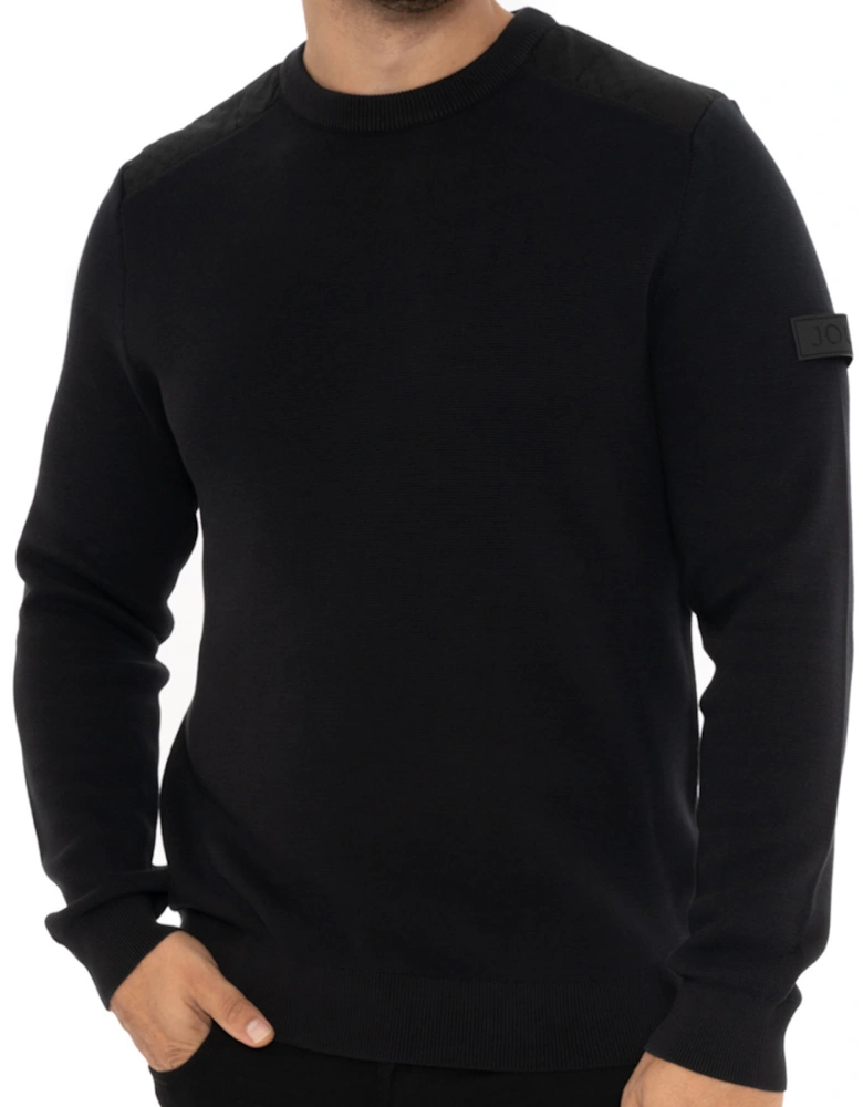 Joop Mens Harryo Shoulder Trim Crew Knit Sweatshirt (Black)