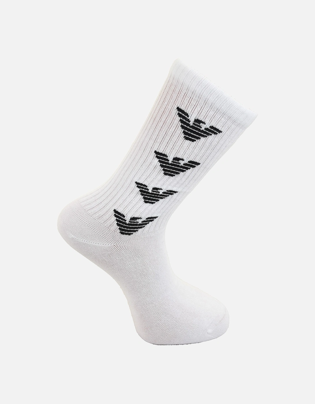 Mens Stripe Logo Socks (White)