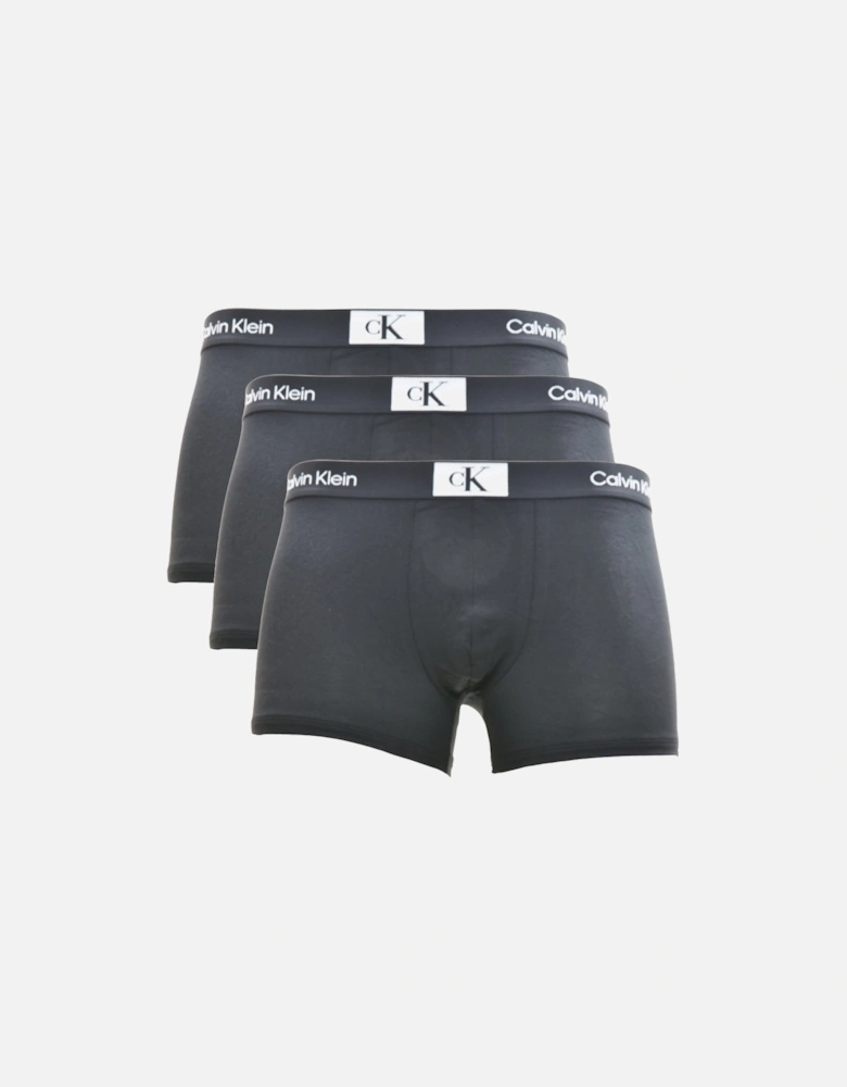 Mens Cotton Stretch Boxers 3 Pack (All Black)