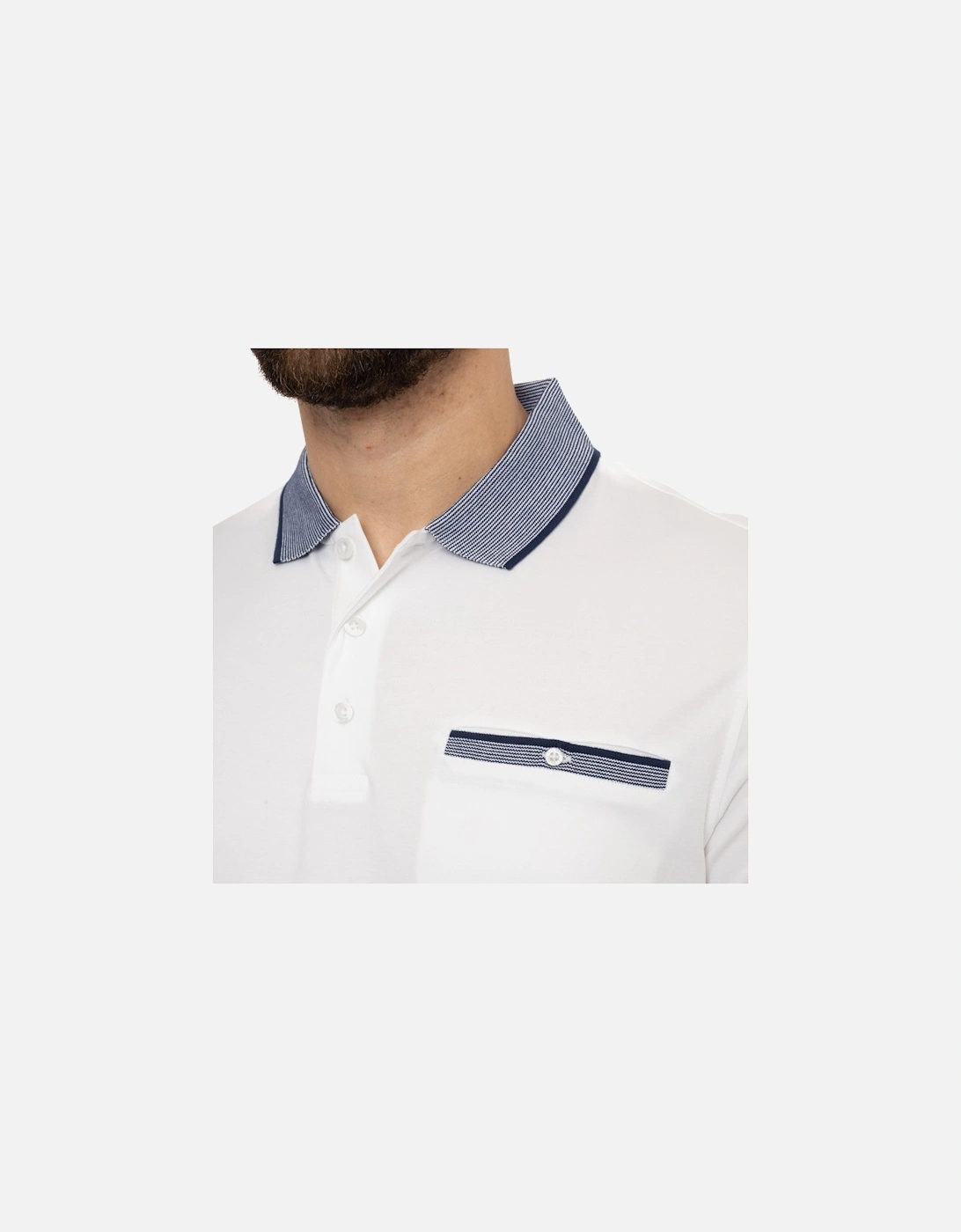 Mens Textured Polo Shirt (White)