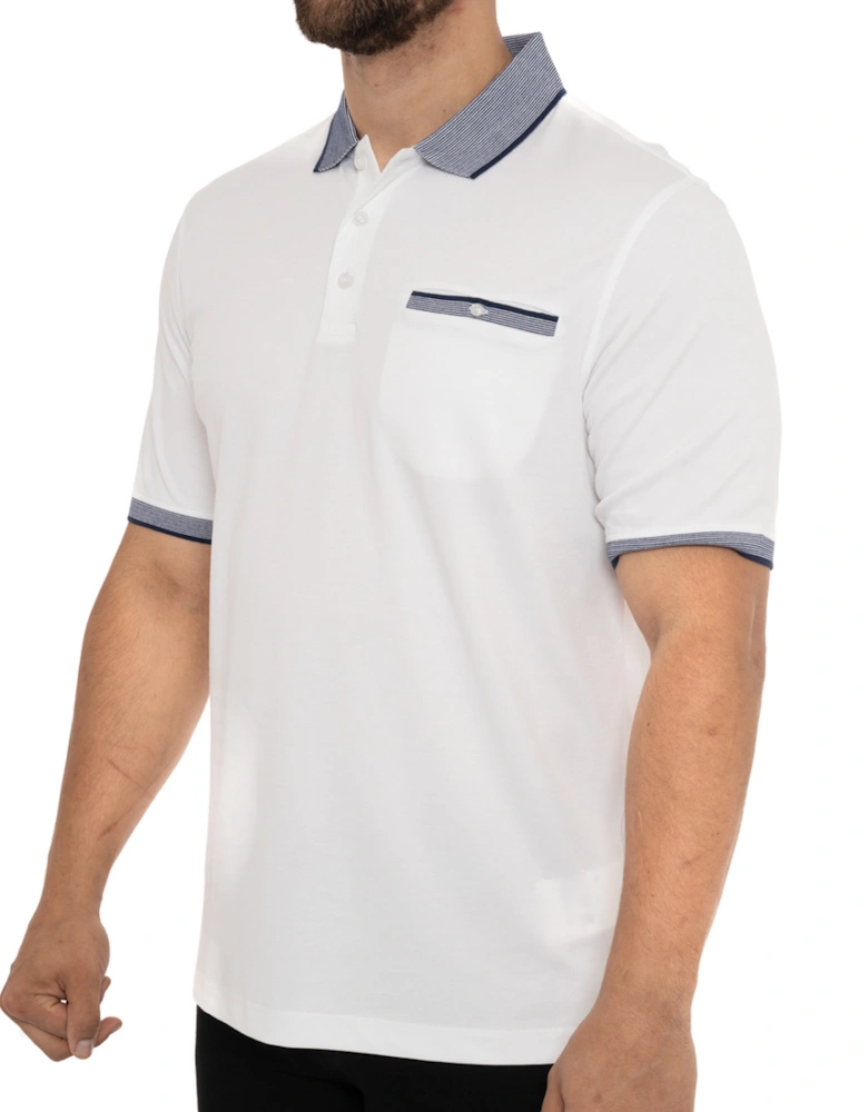 Mens Textured Polo Shirt (White)