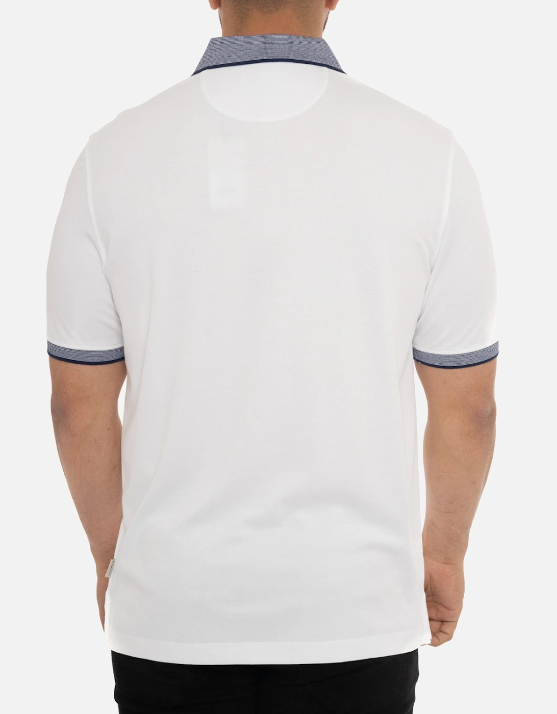Mens Textured Polo Shirt (White)