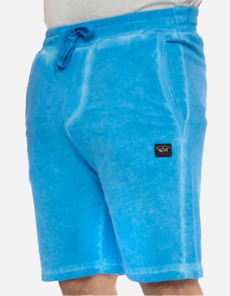 Mens Washed Jersey Shorts (Blue)