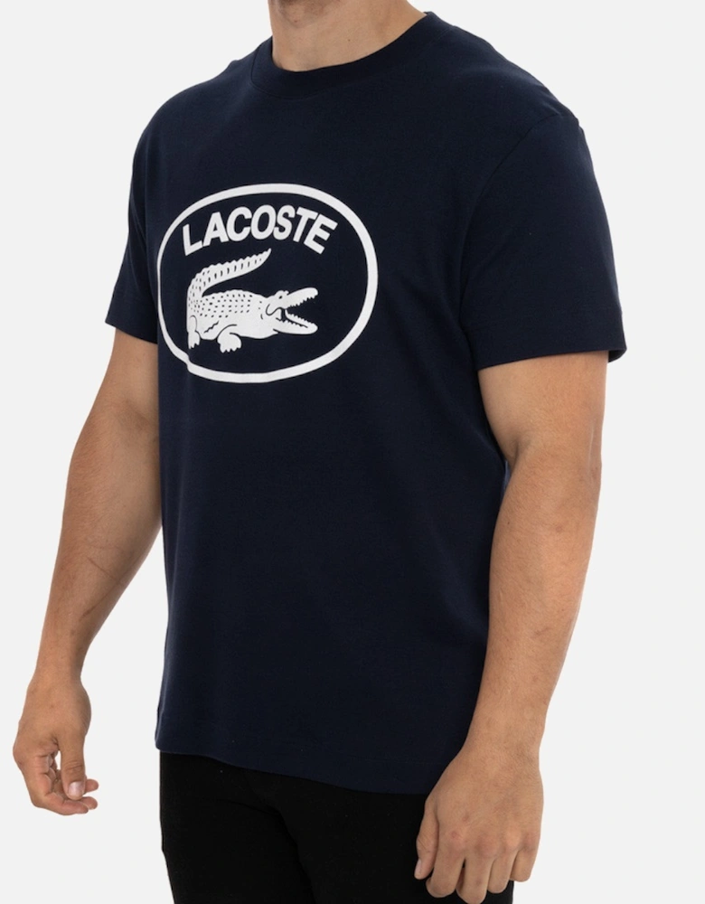 Mens Large Croc Logo T-Shirt (Navy)