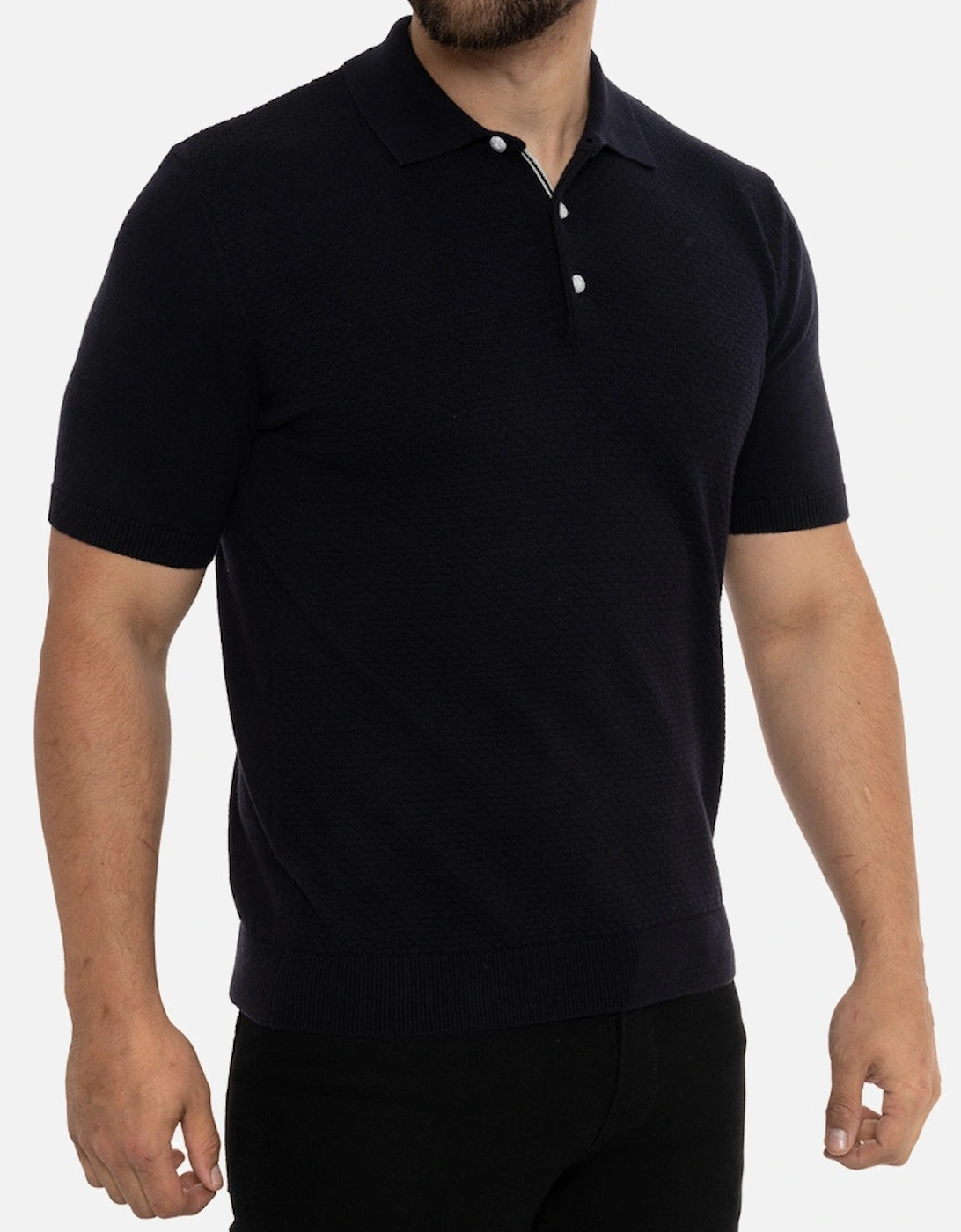 Mens S/S Knit Polo Shirt (Navy)