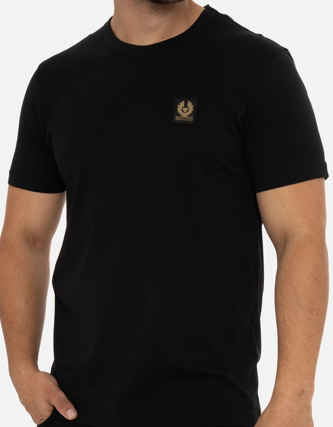 Mens Small Logo Patch T-Shirt (Black)