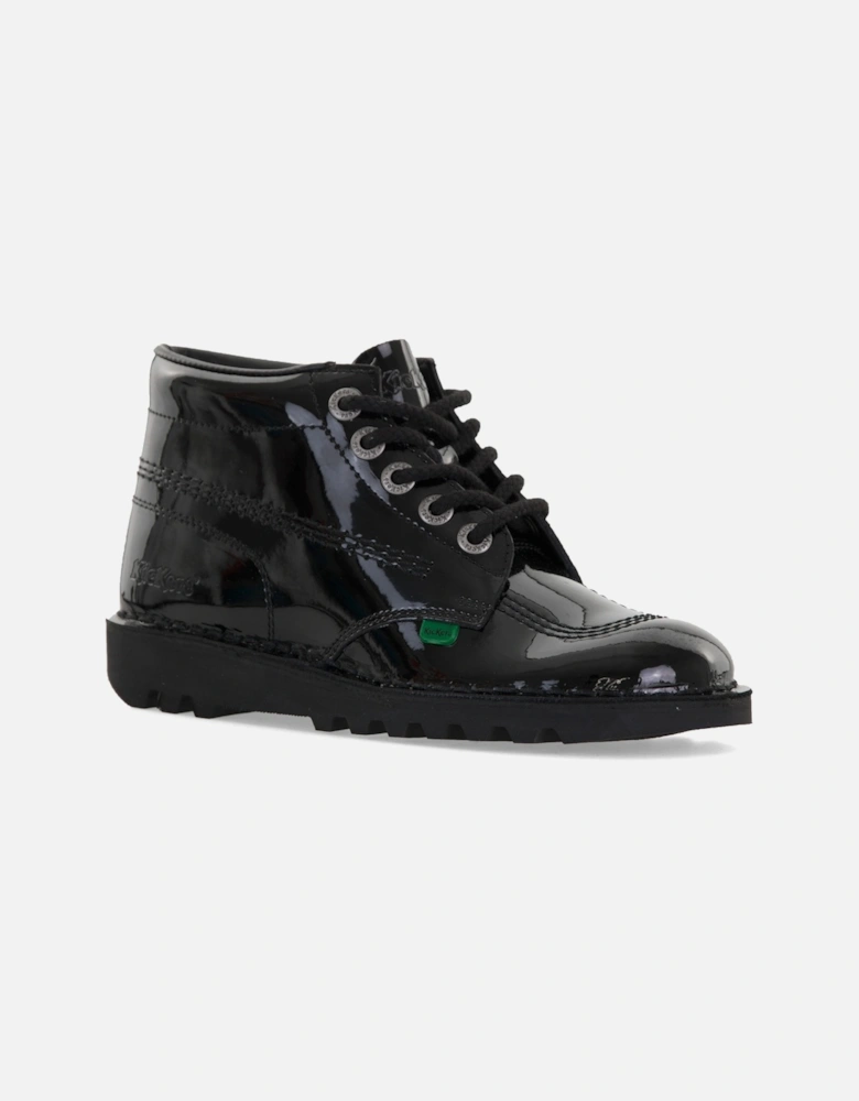 Womens Kick Hi Patent Boots (Black)