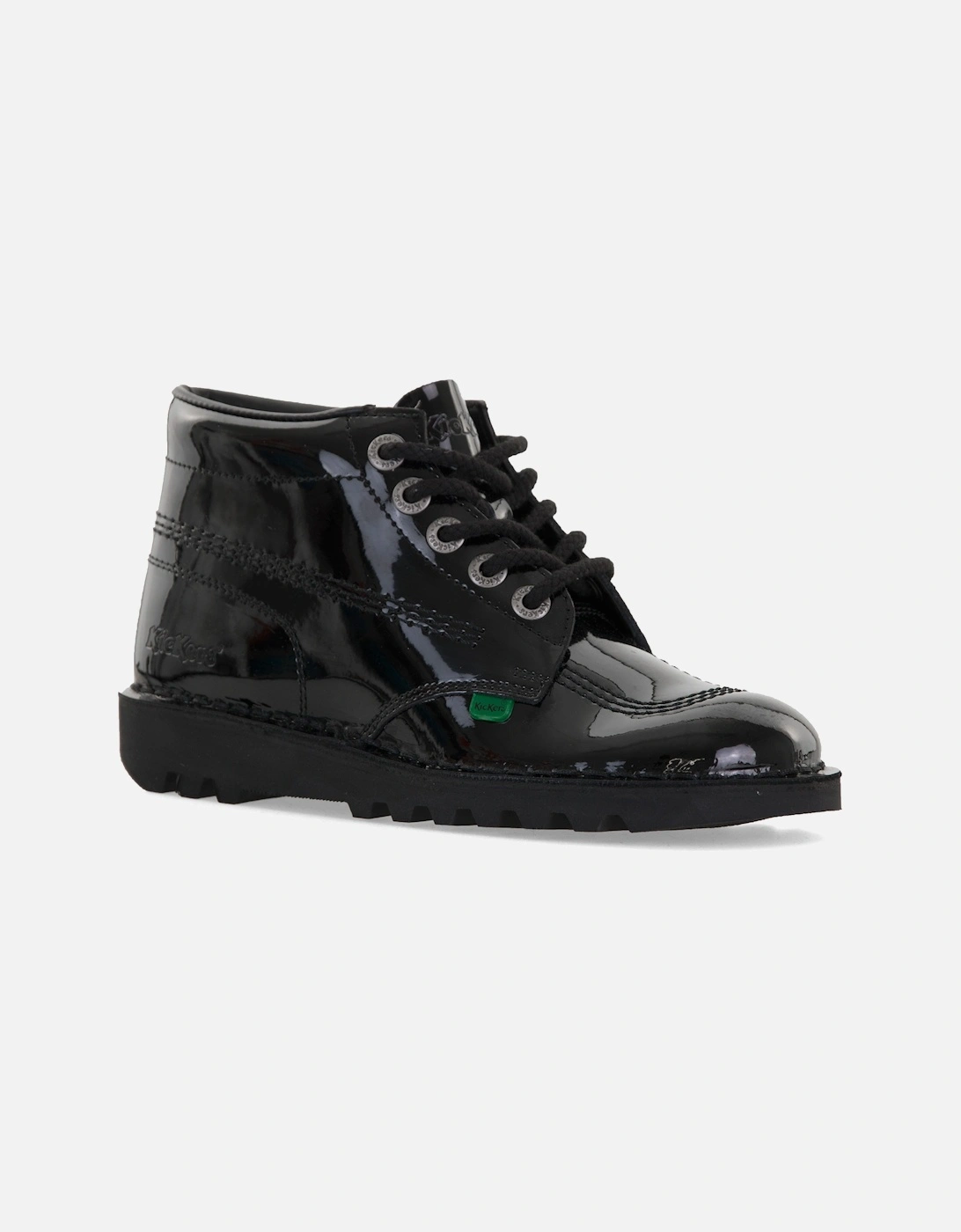 Womens Kick Hi Patent Boots (Black), 6 of 5