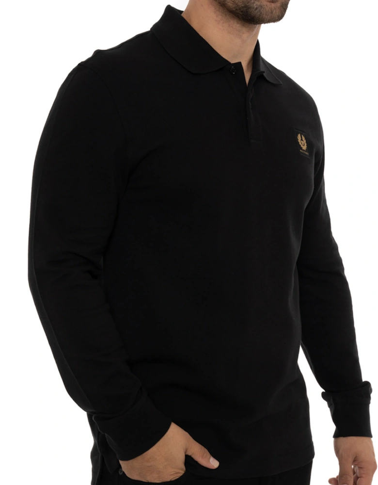 Mens Long Sleeve Polo Shirt (Black)