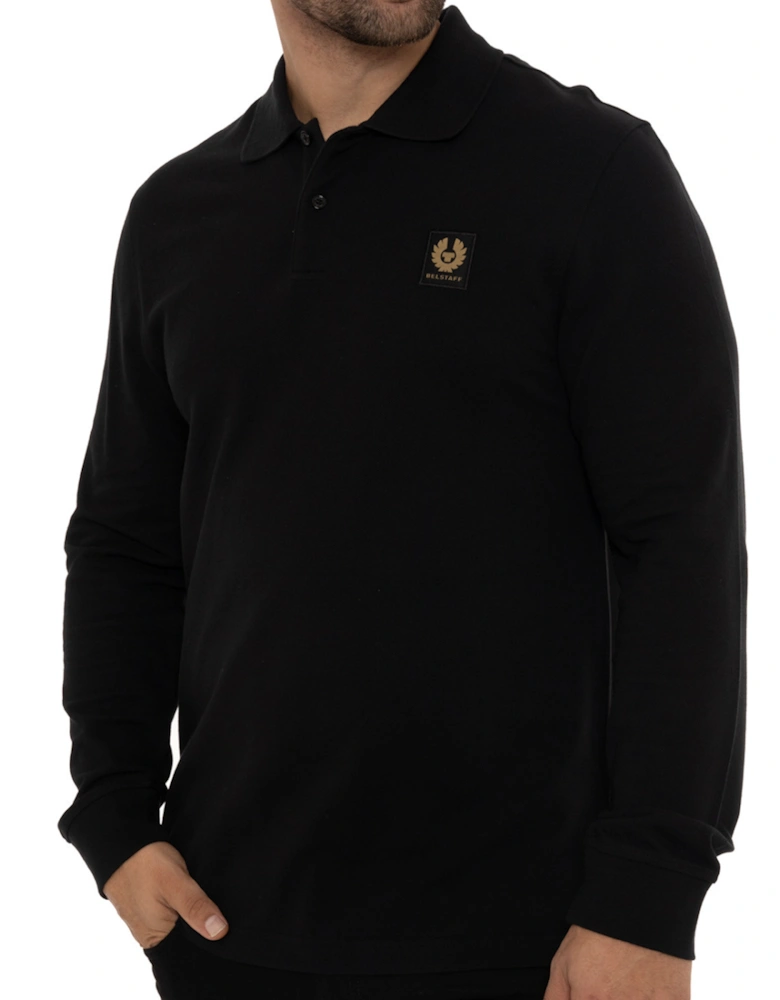 Mens Long Sleeve Polo Shirt (Black)