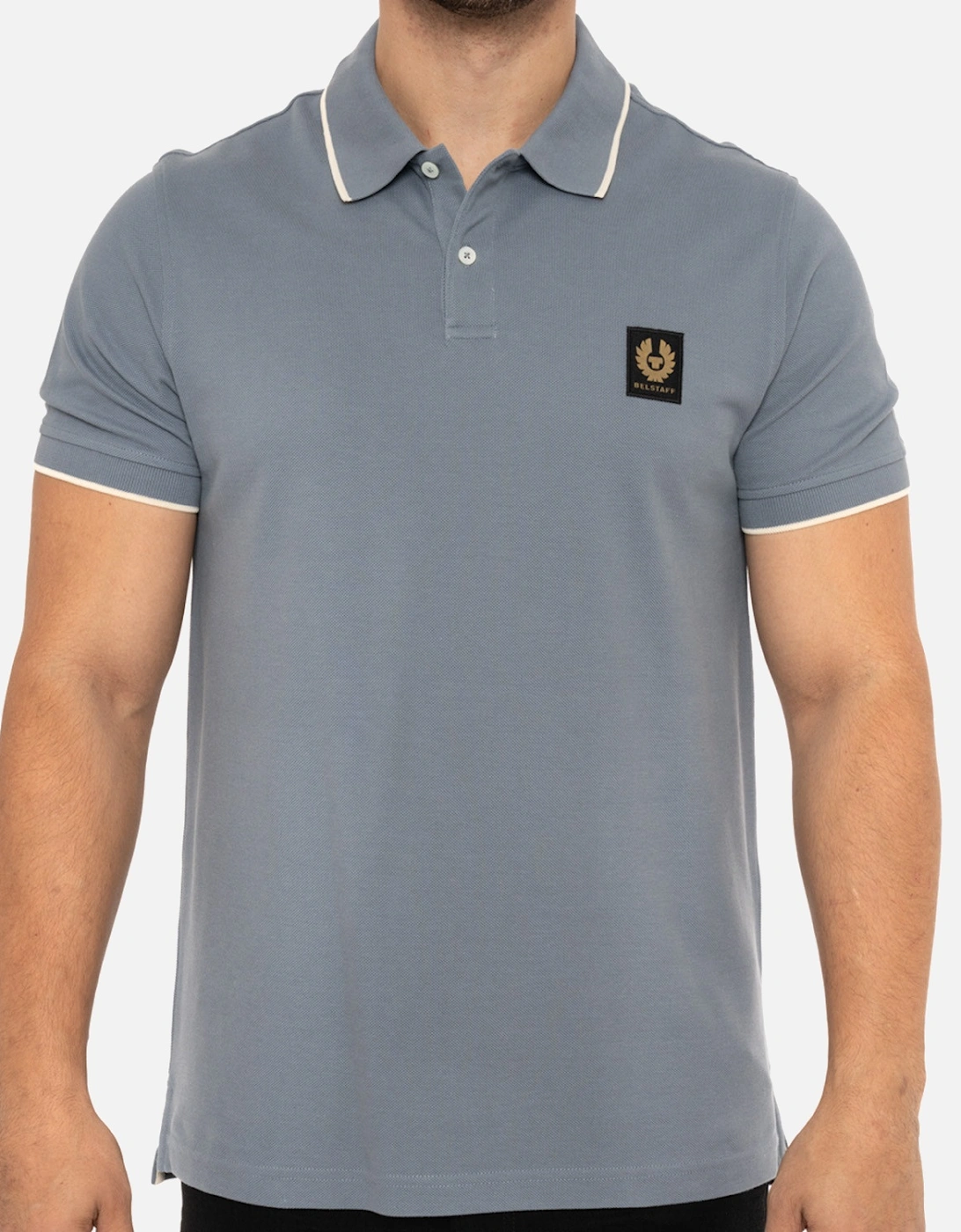 Mens Tipped Collar Polo Shirt (Blue), 8 of 7
