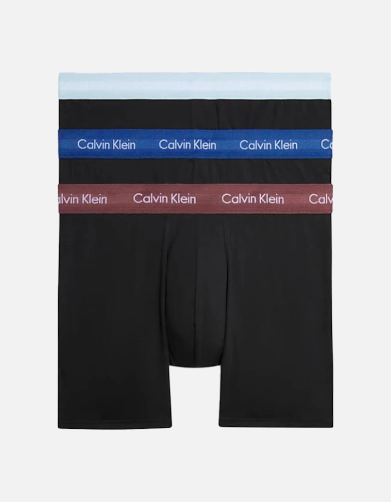 Mens 3 Pack Coloured Band Boxers (Black/Rust)