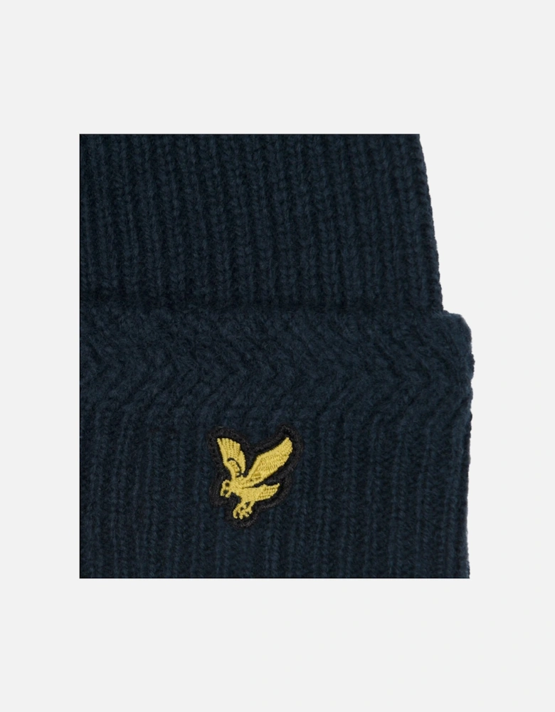 Lyle & Scott Mens Racked Rib Beanie (Dark Navy)