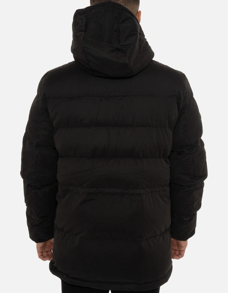 Mens Micorfibre Hooded Parka (Black)