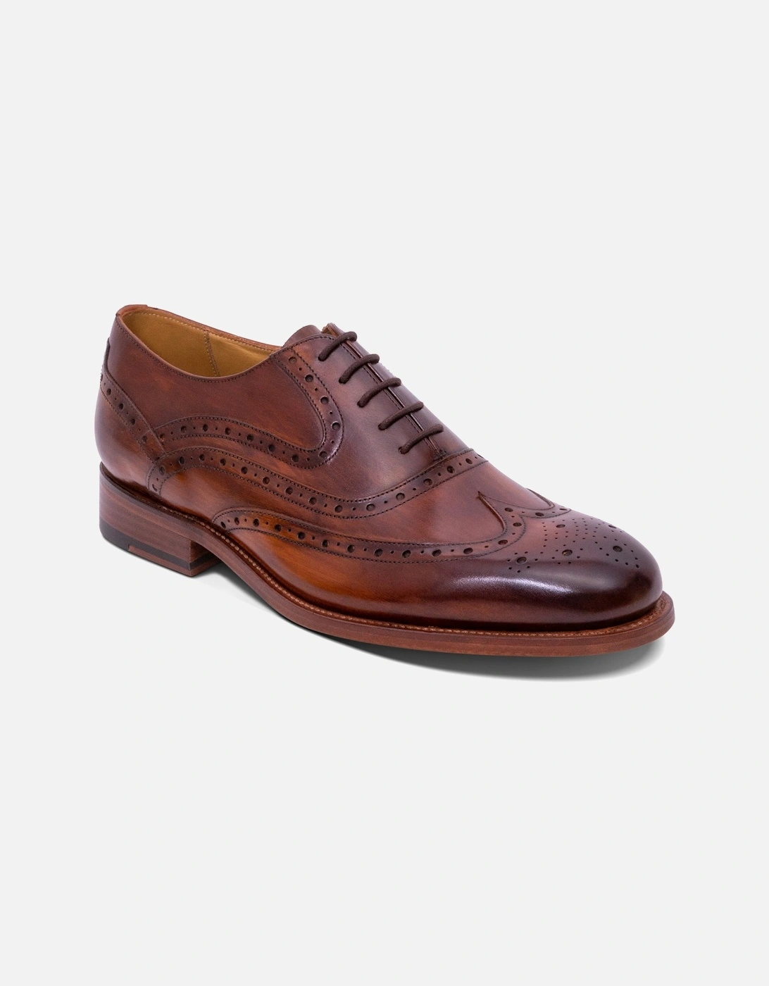 Mens Liffey Brogue Shoes (Brown), 4 of 3