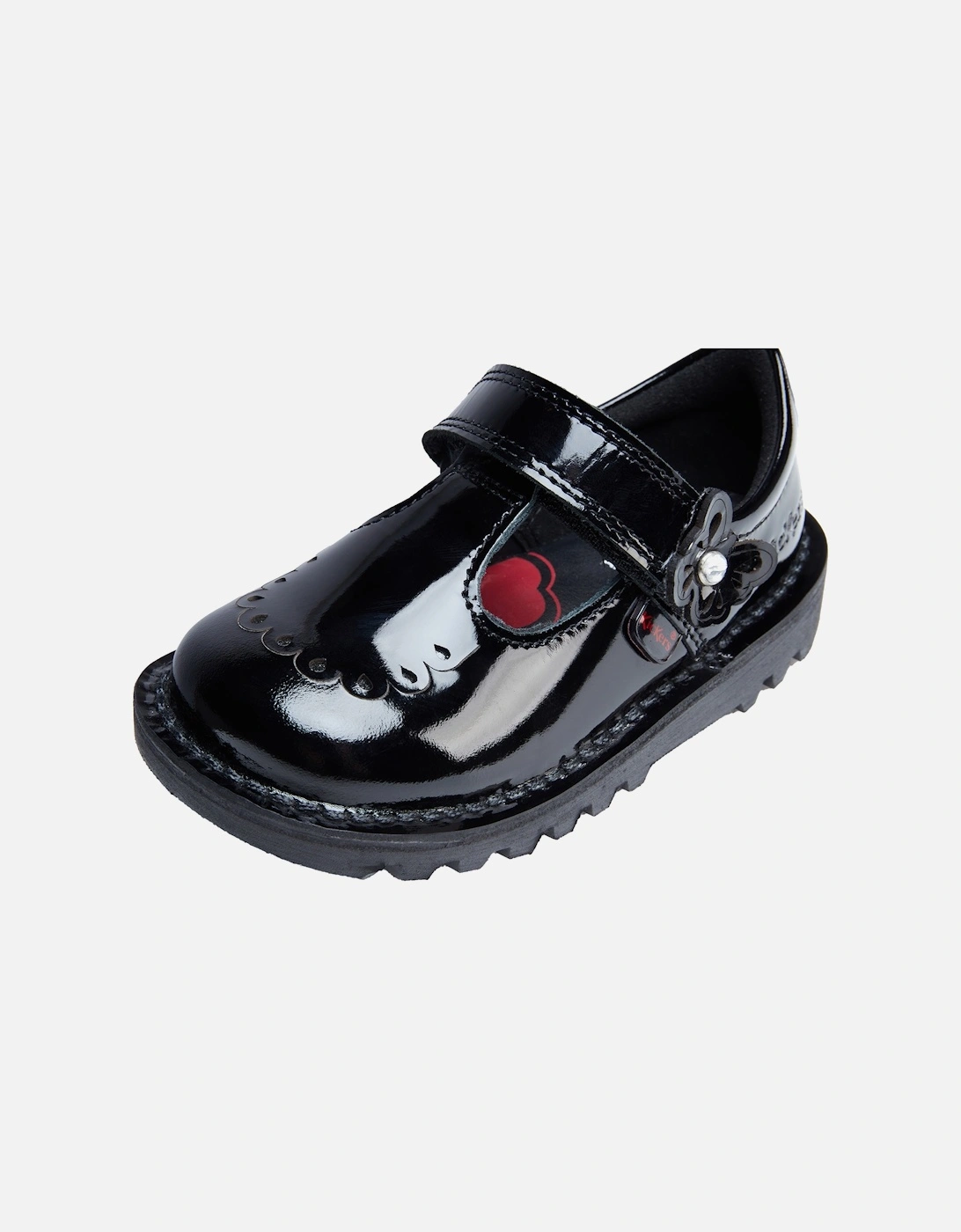 Infants Kick T-Bloom Patent Shoes (Black)