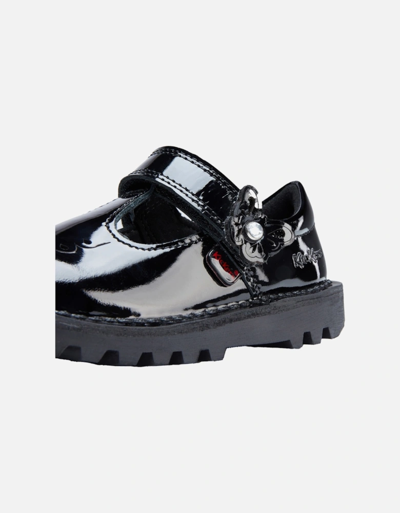 Infants Kick T-Bloom Patent Shoes (Black)