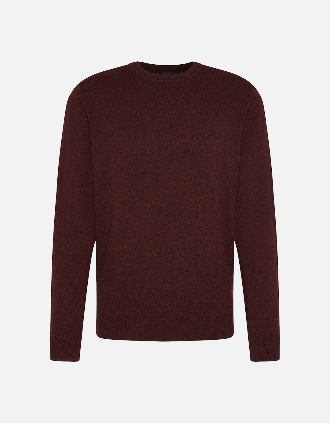 Mens Crew Neck Knit Sweatshirt (Burgundy), 6 of 5