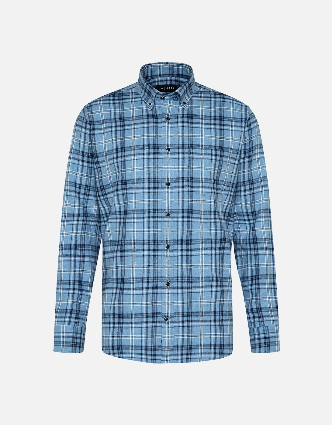 Mens Brushed Check Shirt (Blue), 6 of 5