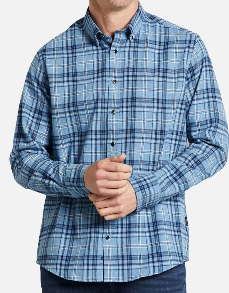 Mens Brushed Check Shirt (Blue)